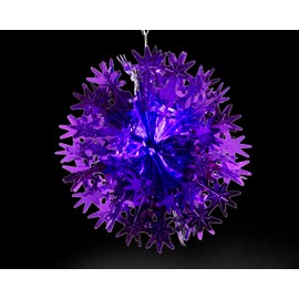 Simply Products Foil Garland Star Ball - Christmas Hanging Decoration Wall Ceiling Xmas Deco (Dark Purple)