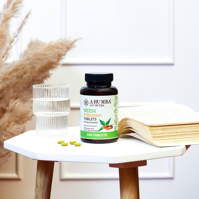 Arumba Ayurveda Arumba Ayurveda Neem Turmeric Balls Tablet with Black