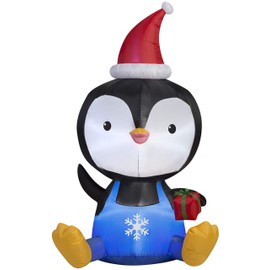 Gemmy Big Head Penguin Airblown Lawn Decor