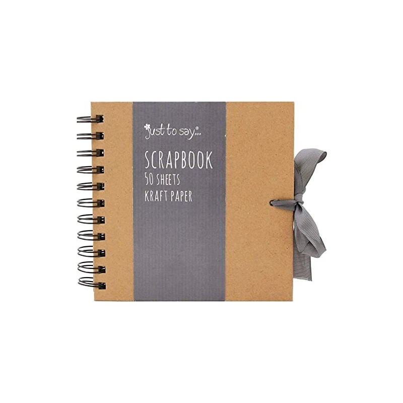 Kraft Small/Medium/Large Square Scrapbook- Quality Kraft Paper Scrapbook with Ribbon