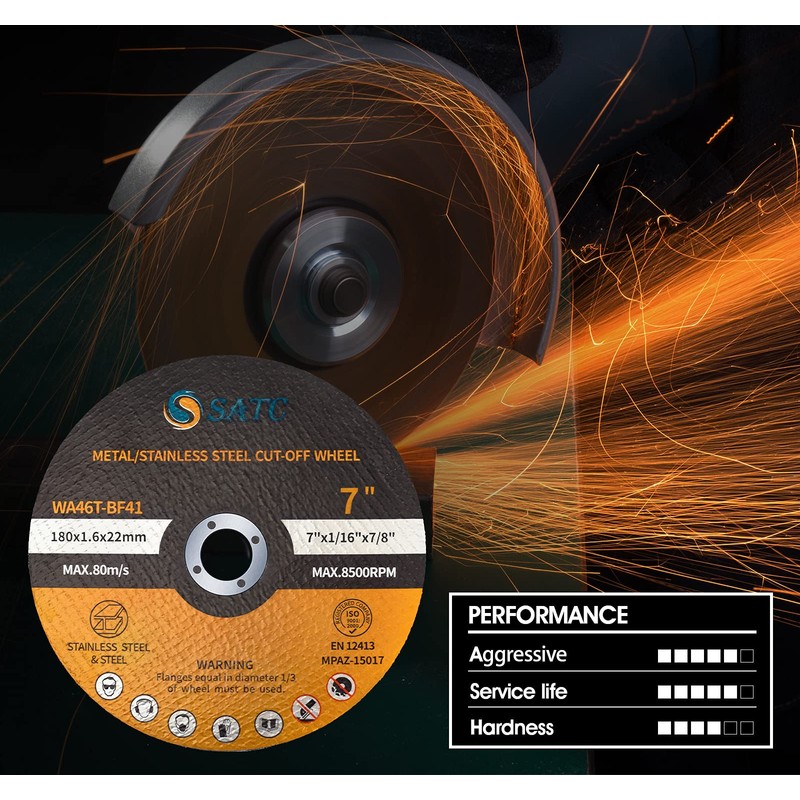 S SATC 7" Cutting Wheel 25 PCS Metal Cutting Blade