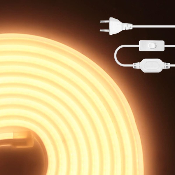 HEGEHE 230 V COB Neon LED Strip with Switch, IP65