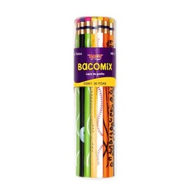 Baco | Lápiz de Grafito Bacomix HB/2 - Bote con 30 Lápices Redondos c/Estampado