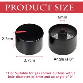 iTYOOS 4 Pieces Oven Knobs, Rotary Knob 6 mm, Cooking Knobs for Gas Stove Gas Hob, Rotary Knob 6 mm D Shank, Universal Locks & Control, Knobs & Switches for Ovens, Gas Stoves, Cookers