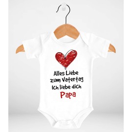 MoonWorks® Baby Bodysuit Alles Liebe Papa Father's Day Gift Organic Cotton Boys & Girls White 0-3 Months, Father's Day White
