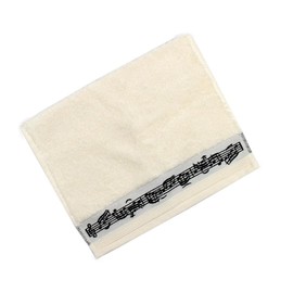mugesh Musical Music Towel Set - Beautiful Gift for Musicians (Cream)