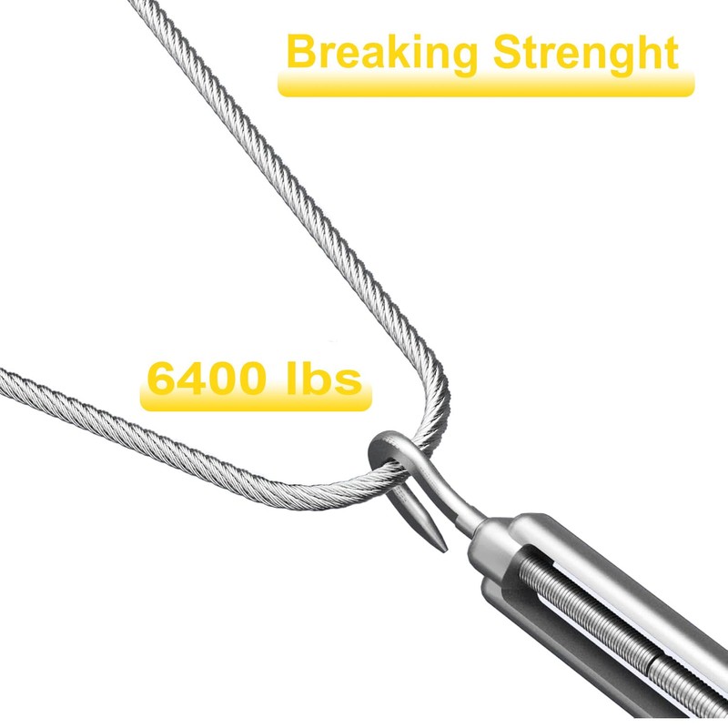 WRFDEC 1/4 Steel Cable with Loops,100Ft Wire Rope with Clamps