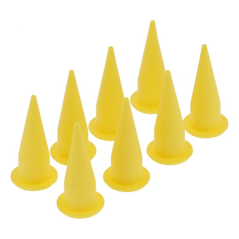 8PCS Cone Nozzle PE Plastic Reusable Yellow Corrosion Replacement for