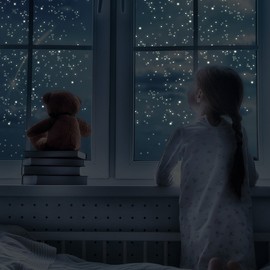 Wandkings Sonne, Mond und Sterne XL-Set, 114 Sticker für Sternenhimmel, extra starke Leuchtkraft, Wandsticker Leuchtaufkleber, Fluoreszierend und im Dunkeln leuchtend