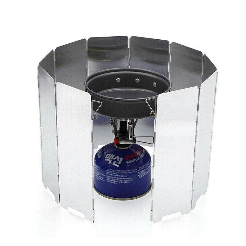 10 Plates Foldable Aluminum Camping Cooker BBQ Gas Stove Wind