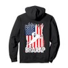 Vintage Just Braap Snowmobile Retro Snow Sled US Flag Pullover