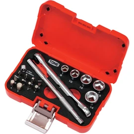 Tone MIX21620 Socket Wrench Bit Set, Bit Insertion & 1/4-inch (6.35 mm), Red, 18-Piece Set