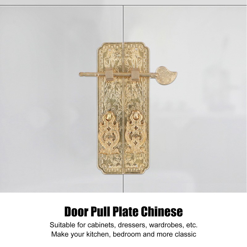 Cabinet Faceplate Brass Material Elegant Retro Botanical Pattern Decorative Chinese