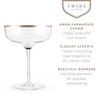 Twine Copper Rim Crystal Coupe Glasses, Electroplated Copper Rim -