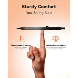 Four Candies 5PCS Metal Mechanical Pencil Set - 0.5 mm Mechanical Pencils with Dual Spring, Vintage Barrels, 240 HB #2 Lead Refills, 3 Erasers and 9 Eraser Refills for Writing, Drafting, Drawing