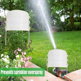 2 Pcs Sprinkler Guard, White Sprinkler Splash Shield Overspray Protector Guard, Sprinkler Splash Shield, Sprinkler Head Cover Guards for Lawns, Parks, Garden