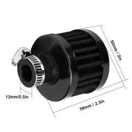 13mm Breather Filter, Crank Case Vent Filter, 0.5in Mini Air Intake Filter Vent Crankcase Breather Universal Car Accessory