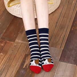 ZFSOCK Women's Colourful Socks Funny Socks with Cartoon Animal Funny Cute Cat Dog Cool Socks Cotton Christmas Gift Ideas for Women Girls 1 Pair