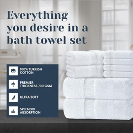 classic white Hotel Collection, White Classic, 8PC towel sets (lot of two sets) NEW