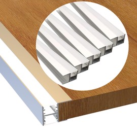 LED Shelf Channel,5 Pack 3.3FT/1Meter Cabinet LED Strip Aluminum Channel,Up and Down Aluminum LED Profile with Milky Diffuser and End Caps