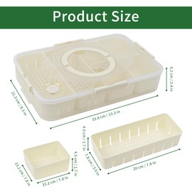 Leafpool Snack Box Container, Dishwasher Safe Fruit Snackle Containers, 2 Pack Divided Serving Tray with Lid for Veggie, Candy, Snackle Charcuterie Boxes for Kids, Adults Travel, and Picnic