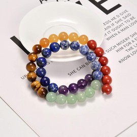 AD Beads Healing Reiki 7 Chakras Yoga Natural Gemstone Round Loose Beads 10mm 16''