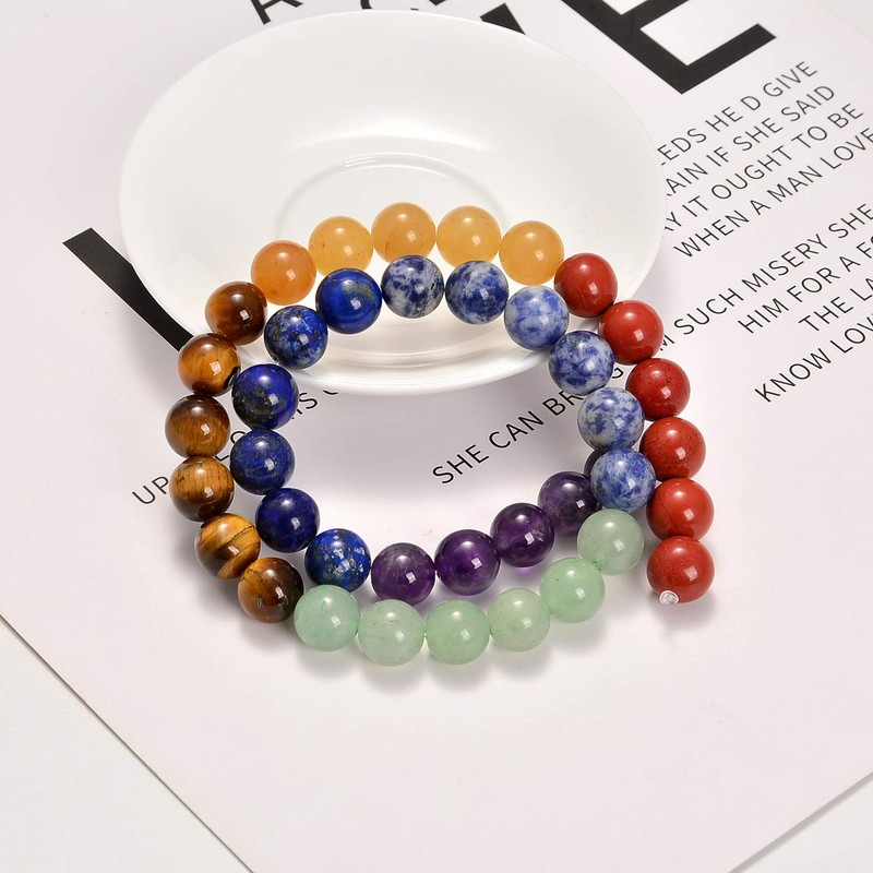 AD Beads Healing Reiki 7 Chakras Yoga Natural Gemstone Round