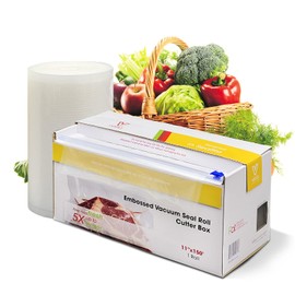 11" x 150' Vacuum Sealer Bags Rolls for Food Saver, with Cutter Dispenser, Commercial Grade Vacuum Sealer Rolls for Custom Sizing, BPA-Free, Ideal for Sous Vide Cooking, Meal Prep and Storage