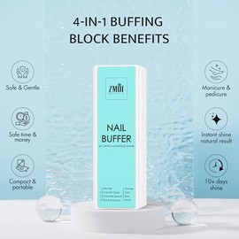 Bloque Pulidor de Uñas Profesional – Paquete de 2 Bloques Pulidores Coreanos de 4 Caras para Un Brillo Lujoso – Uñas con Brillo Natural – Herramientas