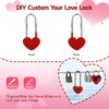 Gradleen Keyless Love Lock Single Heart Padlock,15PCS Red 3.5" 50mm