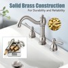 Aolemi Brushed Nickel 3 Holes Widespread Bathroom Sink Faucet 8