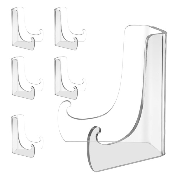 JuxYes 6 Pack Clear Display Stand Easel, Acrylic Plate Stands
