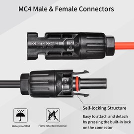 LIOFYN Solar to XT60 Connector Cable 10AWG 25FT Solar Panel Connector to XT60 Charging Cable for RV Portable Power Station Solar Panels