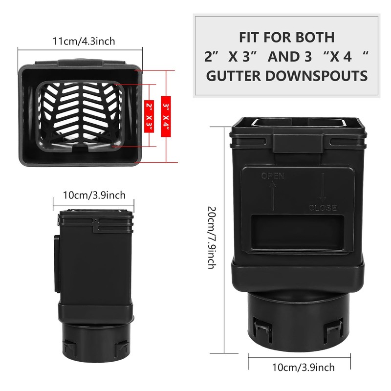 CYTMALHG Downspout Filter,Downspout Leaf Filter,Leaf Removers,Fits 2X3 Gutter Downspout and