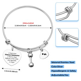 Fitness Trainer Gifts for Women Bracelet Fitness Instructor Gift Thank You Gift for Fitness Coach Appreciation Jewelry Gift Gym Workout Gift Personal Trainer Gift Coworker Retirement Gift