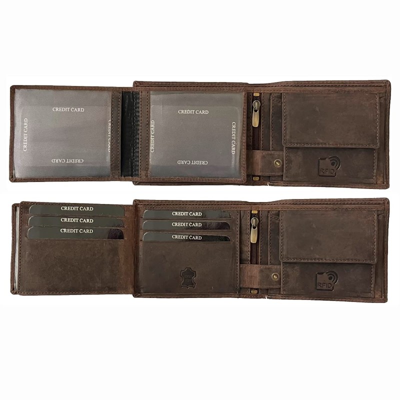 BUFFALO HILL Wallet I Lion Motif I Buffalo Leather Wallet