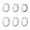 PandaHall 6pcs Grooved Finger Ring Stainless Steel Round Ring 17~22mm