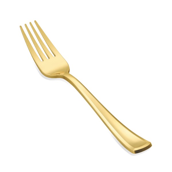 N9R 72Pcs Gold Plastic Forks, Solid, Durable and Heavy Duty Plastic Forks, Perfect Utensils for Parties, Weddings and other Formal Events