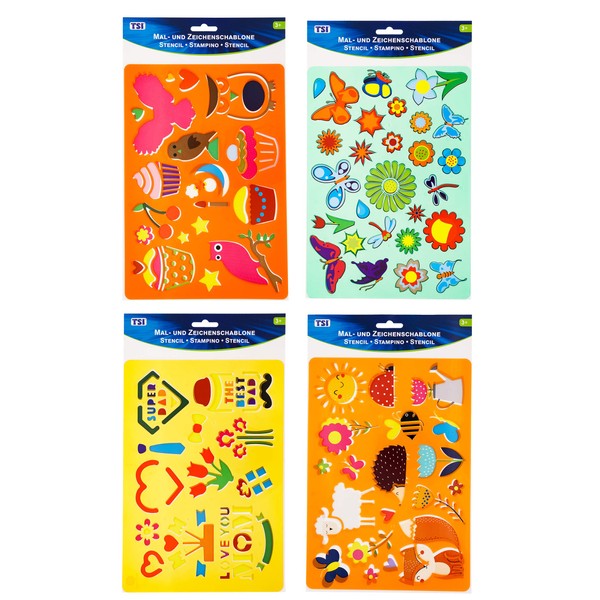 TSI 46434 Painting and Drawing Stencils Set of 4 Different