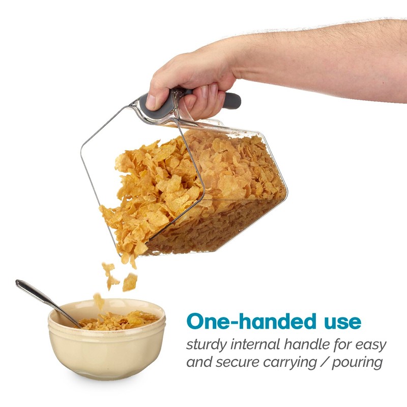 Polder Handle-It Canister, BPA-Free Plastic, Stackable Kitchen Storage Container, Air-Tight