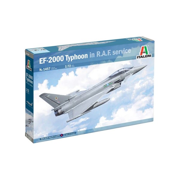 Italeri 1457S 1457S-1:72 RAF EF-2000 Eurofighter Typhoon, Model Building, Kit,