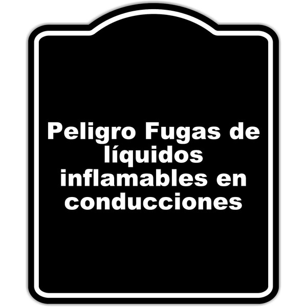 Peligro Fugas de líquidos inflamables en conducciones BLACK Aluminum Composite