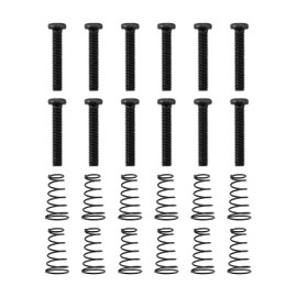 Create idea Guitar Saddle Adjustment Screws and Springs Black Guitar Bridge Screws 3 mm x 18 mm for Guitar Bridge Guitar Tremolo Guitar Bridge Parts Black Pack of 12