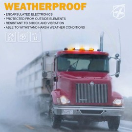 Xprite White Amber COB LED Rooftop Strobe Flashing Light Bar Double Side 26" High Visibility Emergency Hazard Warning Beacon Lights w/Magnetic Base for Safety Vehicles Tow Trucks Pickup Cars Snowplow