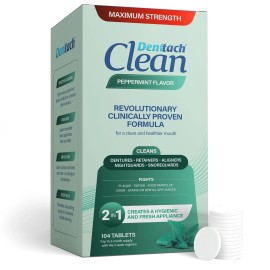 Clean Denttach Clean Retainer Cleaner Tablets, Denture Cleaning Tablets, Max Strength