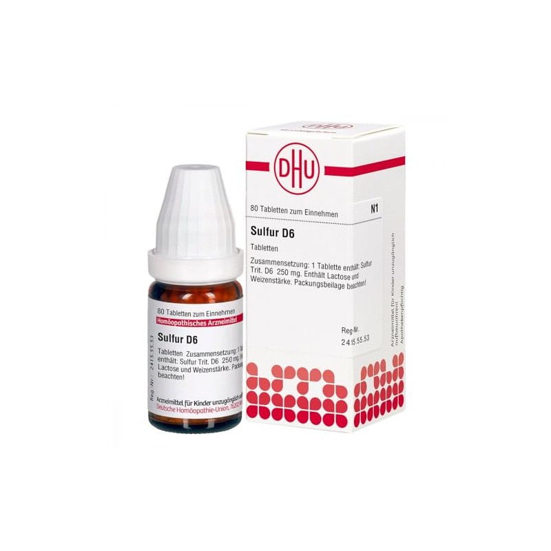 DHU Sulfur D6 Tablets, Pack of 80 Tablets