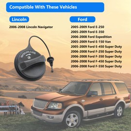 Tapa de gas y tapa de combustible FC1061 compatible con FORD-2005-2009 E-150 E-250 E-350 E-450 Super Duty, 2006-2008 F-250 Super Duty F-350 Super Duty F-450 Super Duty Expedition.2006-2006 08 Navig08 Navigator