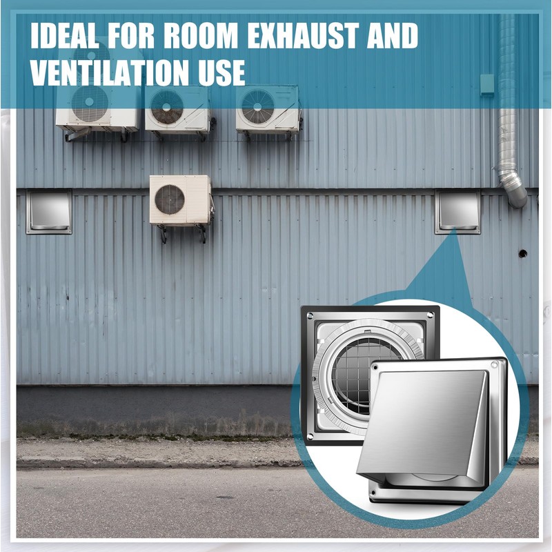 Gisafai 6'' Dryer Vent Cover Outside Walls External Extractor Fan