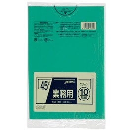 Japax CCG45 Garbage Bags, Green, 1.6 gal (45 L), Height 31.5 inches (80 cm) x Width 2.6 inches (65 cm) x Thickness 0.001 inches (0.003 mm), Plastic Bags, Color Type, Green, Smooth Type, Commercial Use, Crafts, Pack of 10
