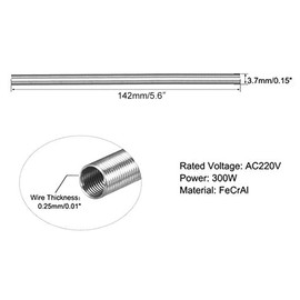 TOP-VIGOR 5Pcs AC220V 300W / AC110V 75W 500W Kiln Furnace Heater Wire FeCrAl, 3.7mm*142mm Heating Element Coil Wire
